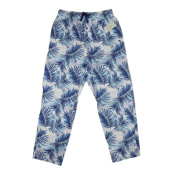Tommy Bahama Grey Palm Fronds Mens Drawstring Lounge Sleep Pants 100% Cotton NWT